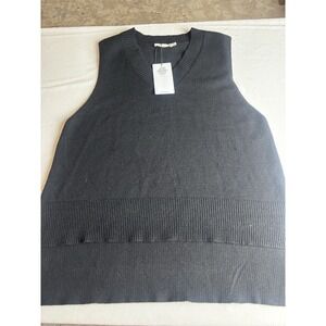 EXLURA Women Hi Lo Sweater Vest Sz Small Ribbed Hem Loose Fit NEW NWT